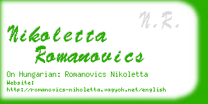 nikoletta romanovics business card